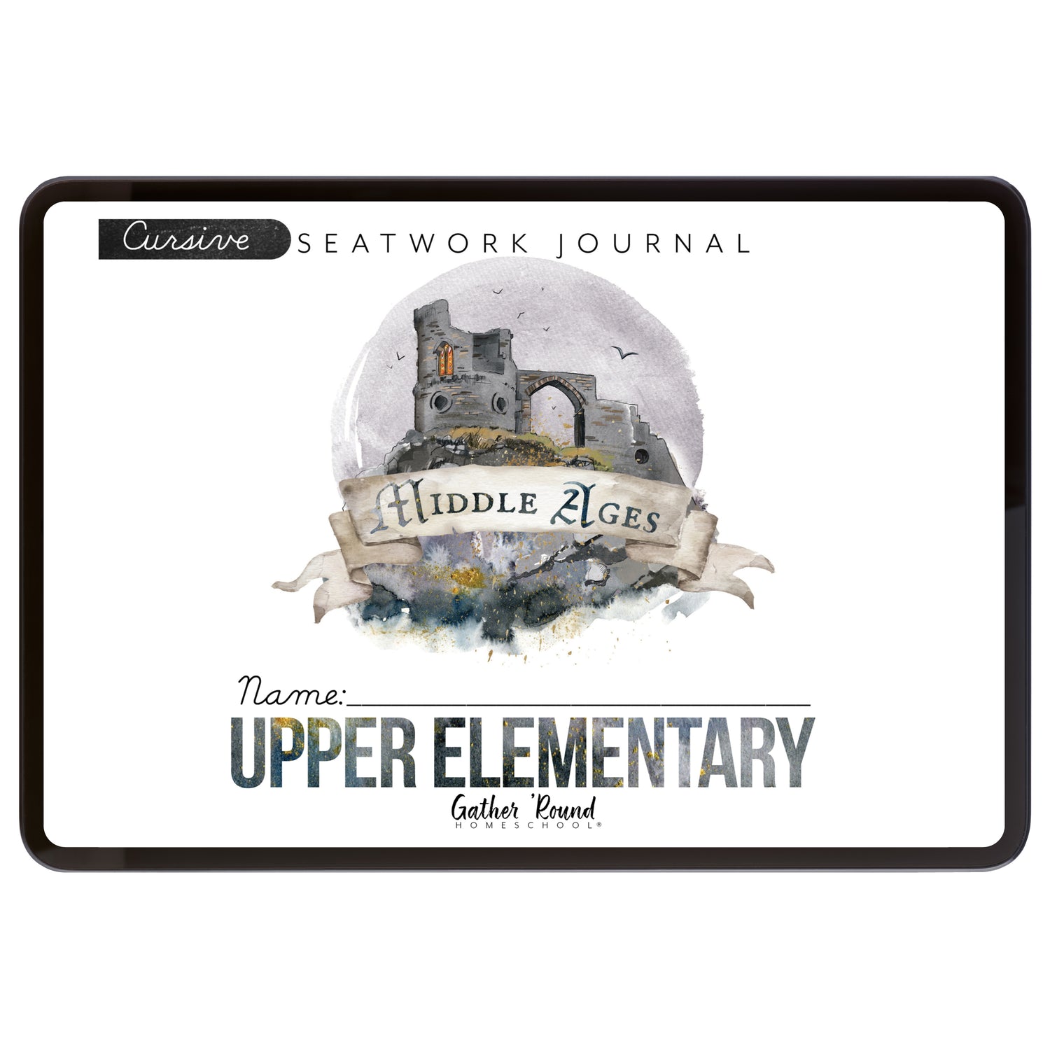 Middle Ages homeschool unit study digital student seatwork book in cursive for upper elementary
