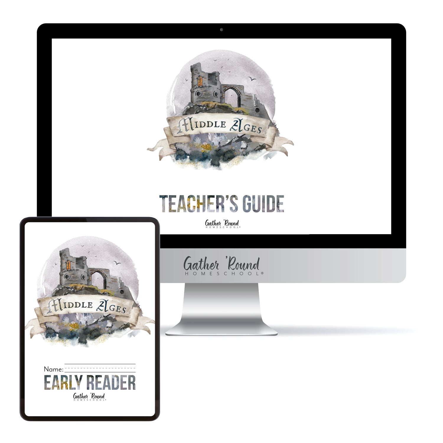 Middle Ages homeschool unit study digital student workbook in early reader with teacher's guide bundle