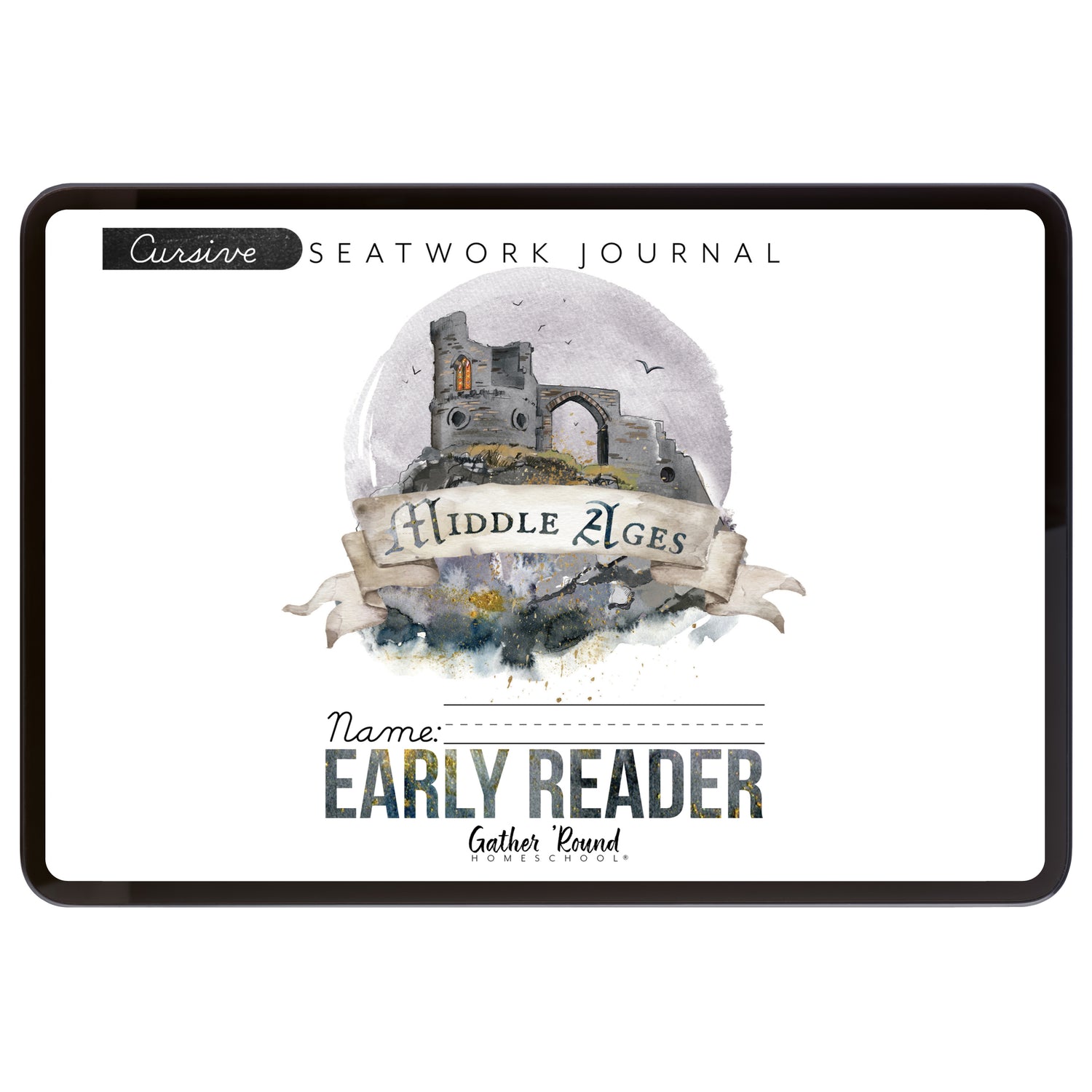 Middle Ages homeschool unit study digital student seatwork book in cursive for early reader