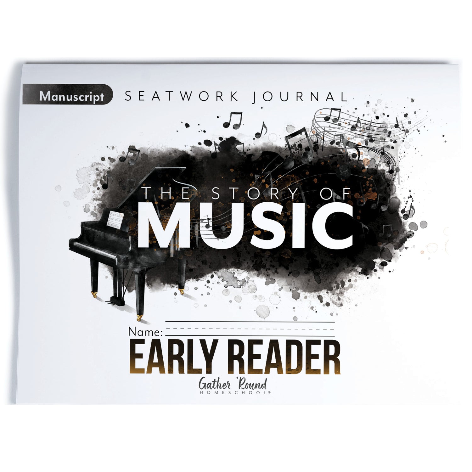 Music homeschool unit study print student seatwork journal in manuscript for Early Reader
