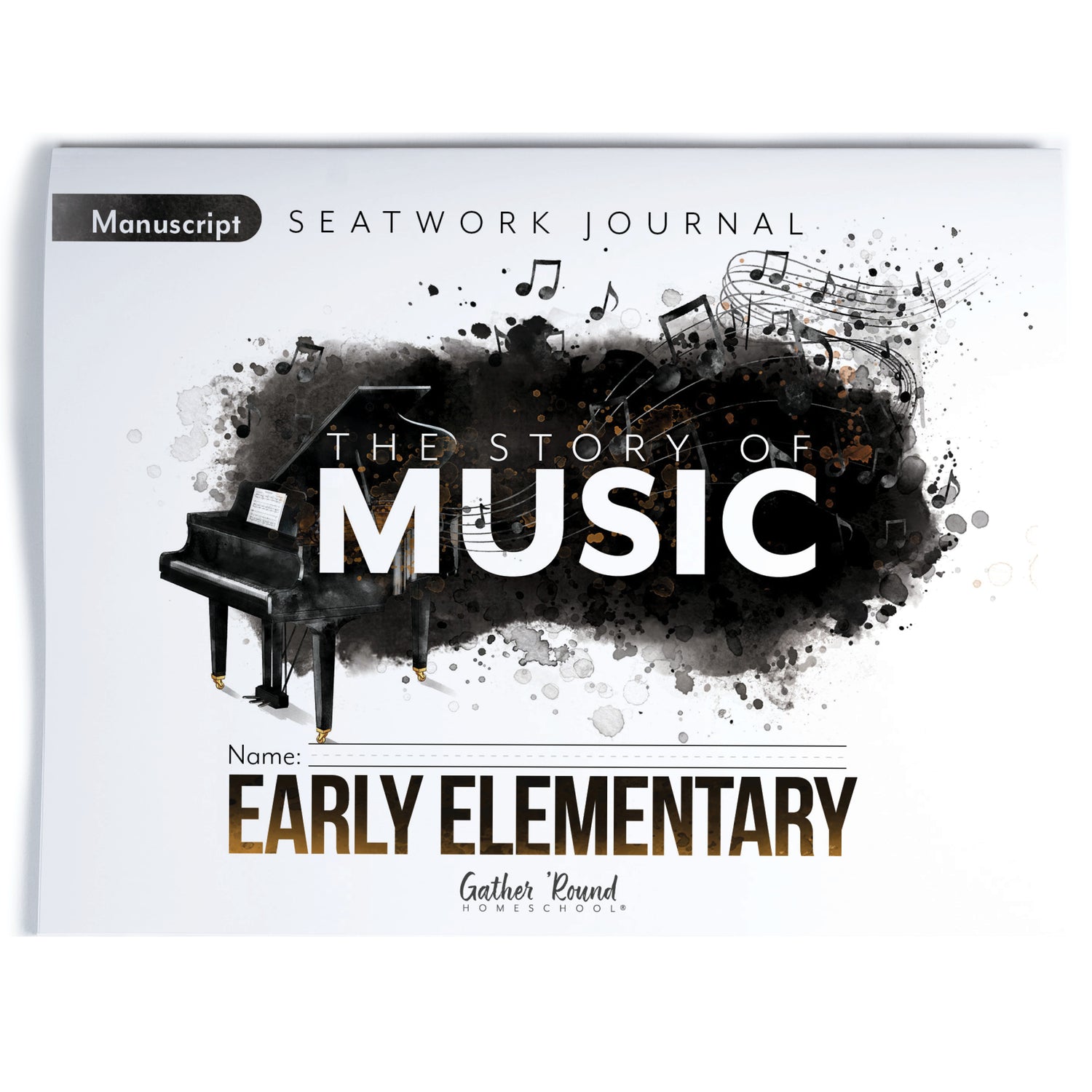 Music homeschool unit study print student seatwork journal in manuscript for Early Elementary