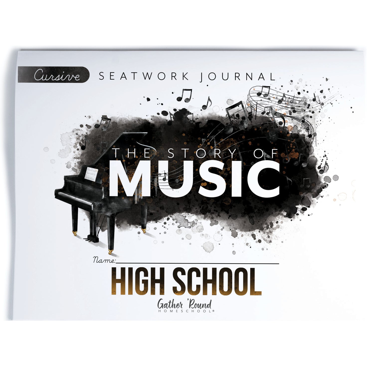 Music homeschool unit study print student seatwork journal in cursive for high school