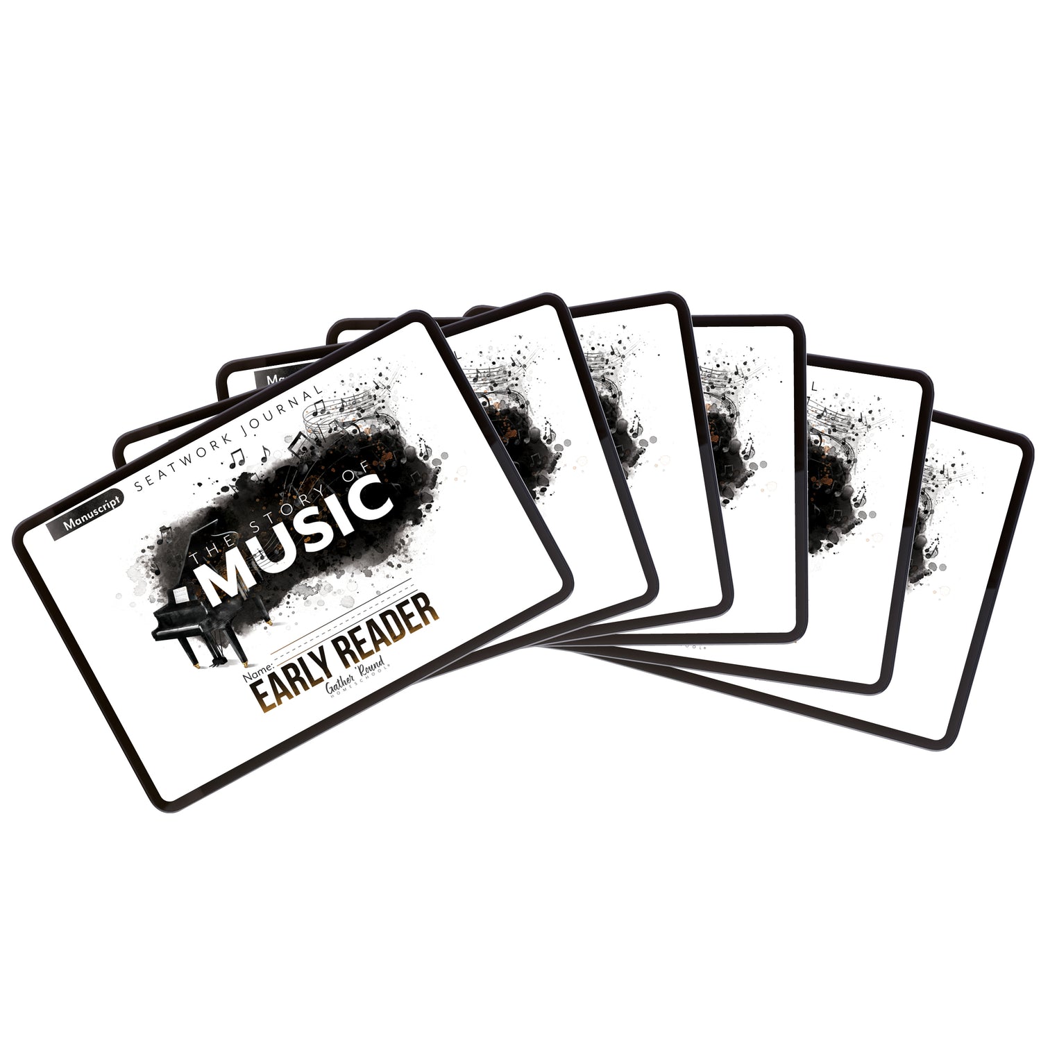 Music homeschool unit study digital student seatwork journal in manuscript for full family bundle