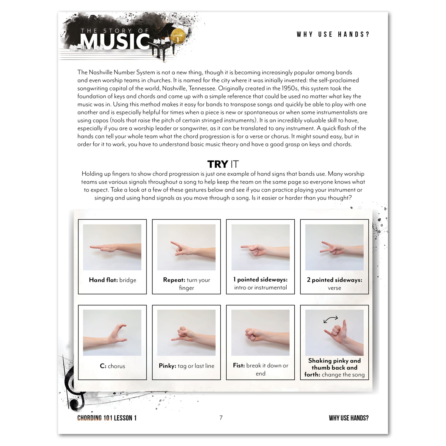 Music homeschool unit study print student Chording 101 workbook lesson one