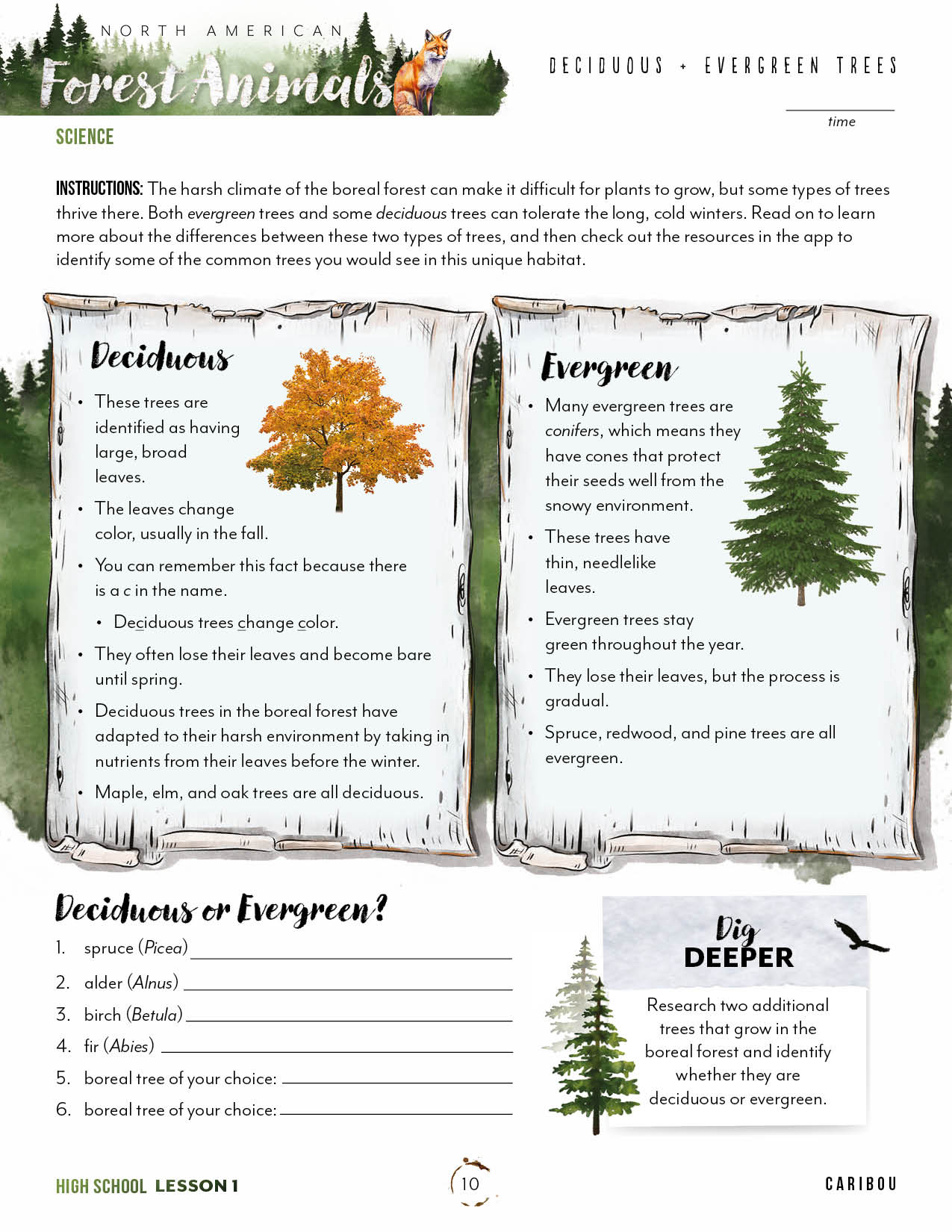 North American Forest Animals Unit (Printed Books)