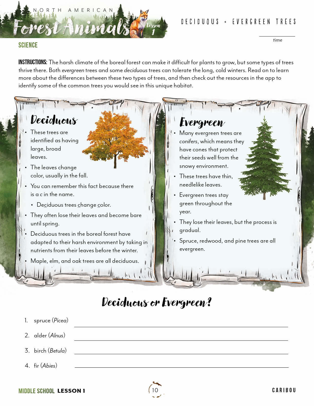 North American Forest Animals Unit (Printed Books)