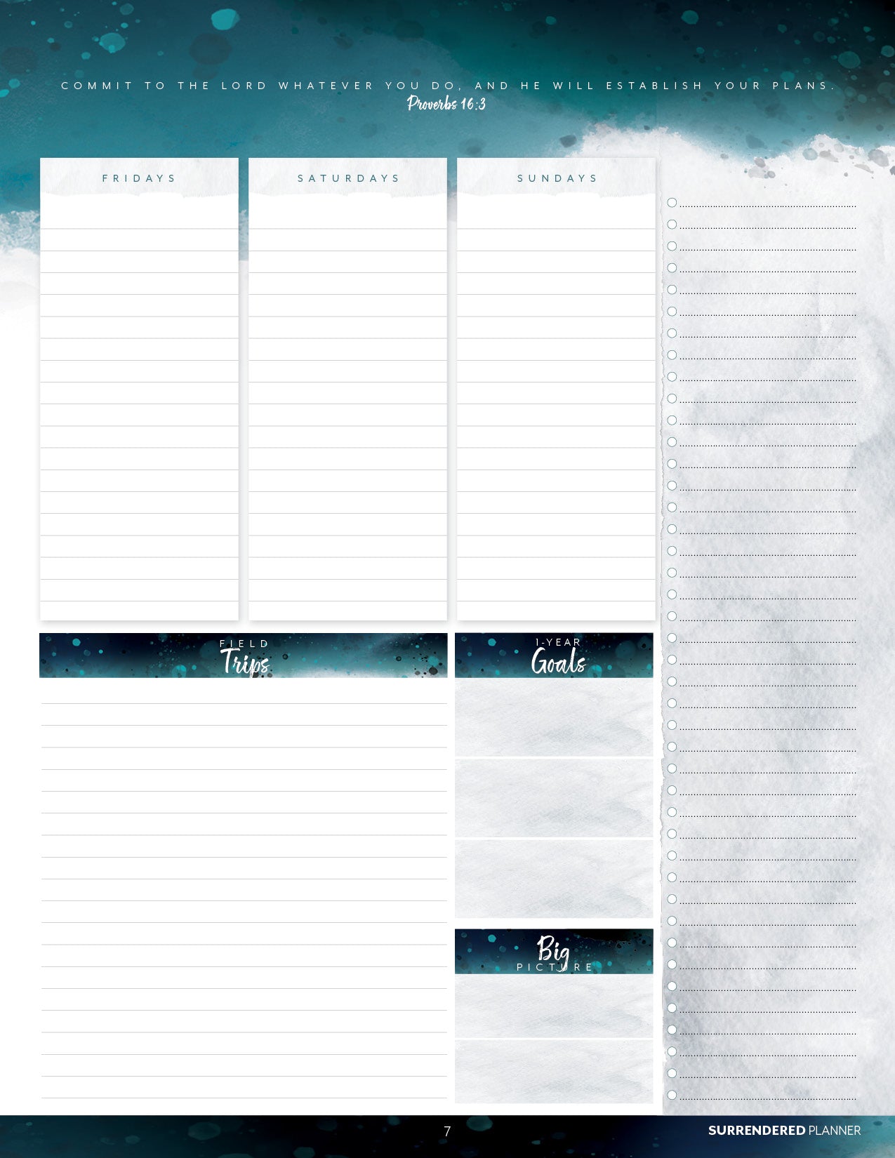 Surrendered 6 month Undated Planner (Printed)