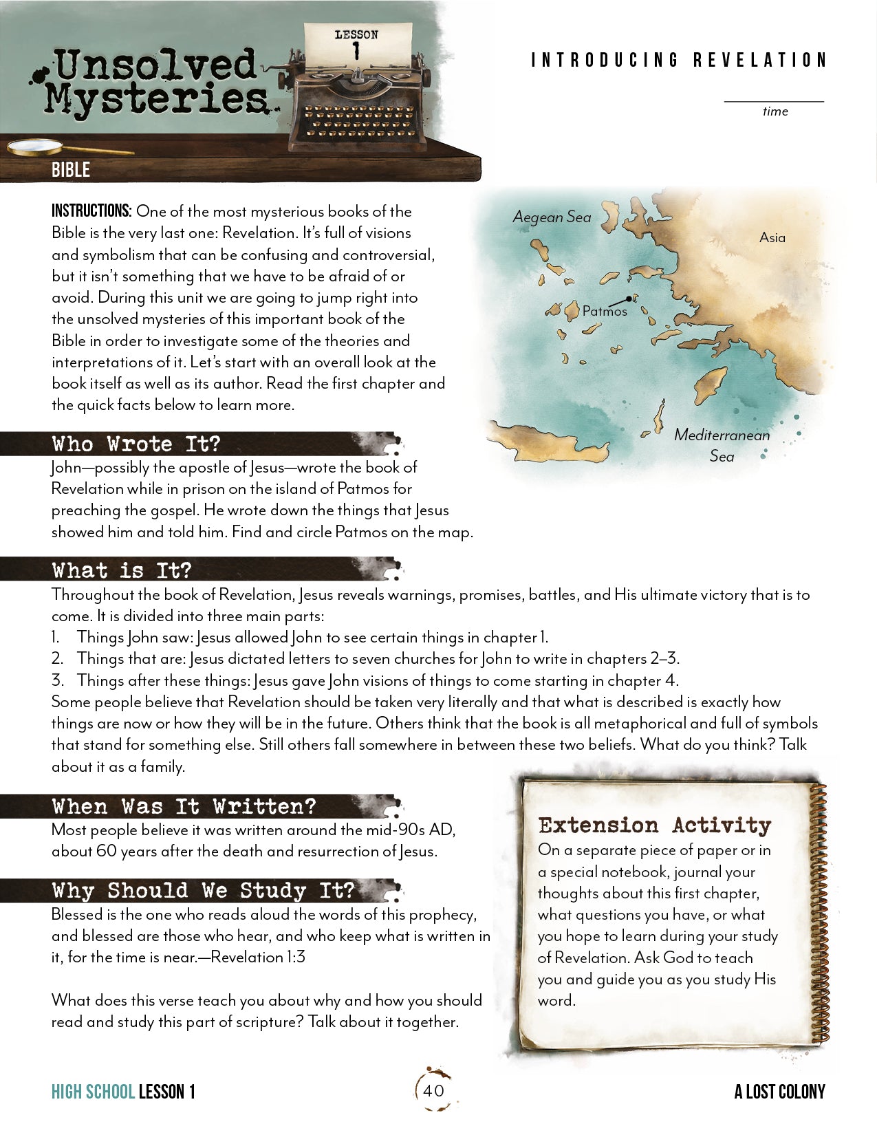 Unsolved Mysteries Unit (Printed Unit)