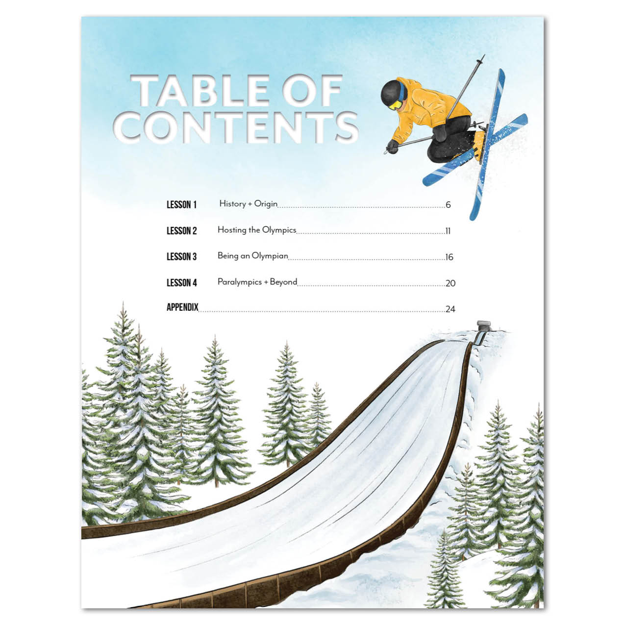 Winter Games Homeschool Unit Study Printed Teacher's Guide Table of Contents