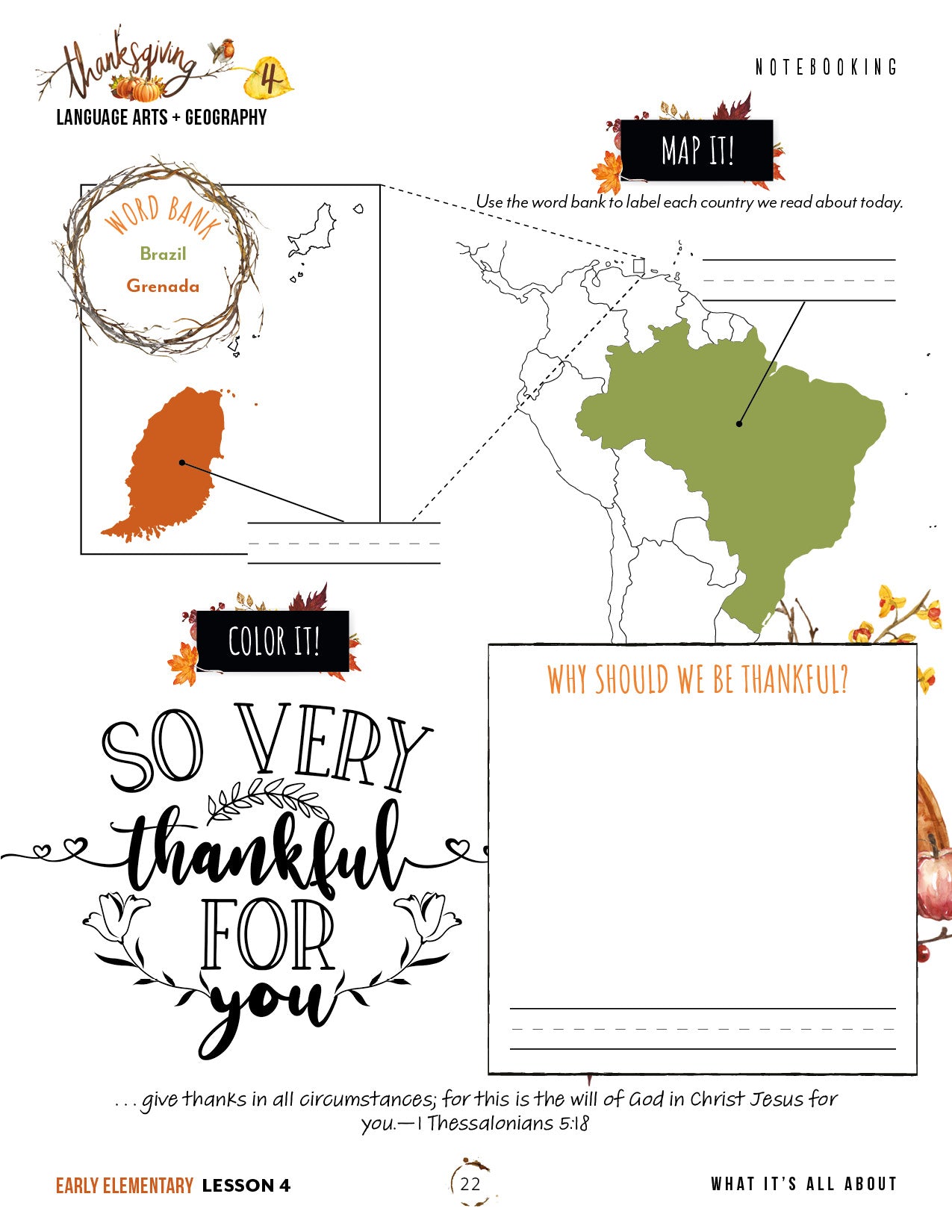 Thanksgiving Unit (Printed Books)