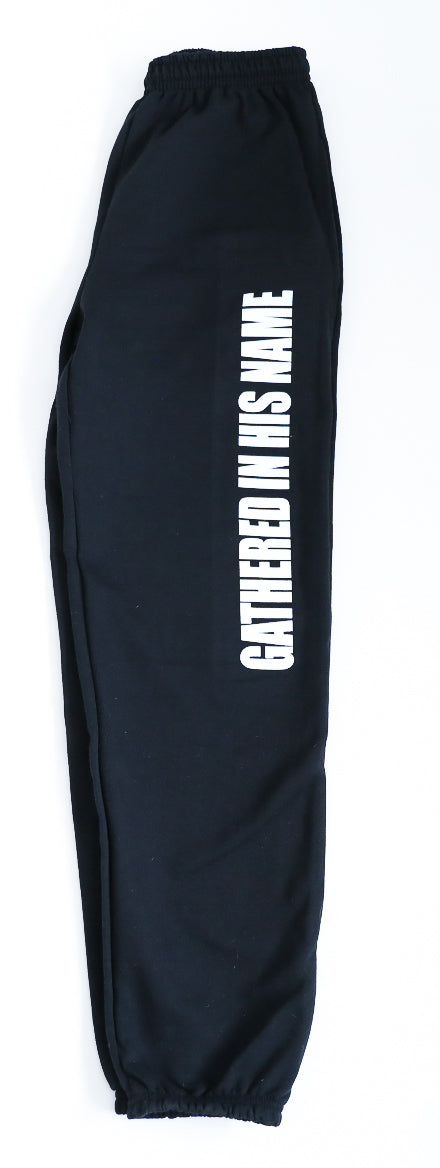 Gathered In His Name Sweatpants (Black) – Gather 'Round Homeschool USA