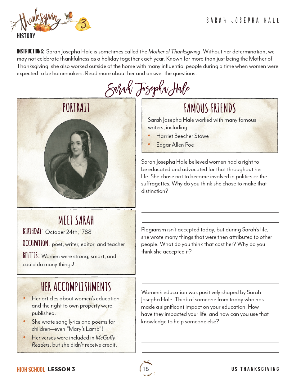 Thanksgiving Unit (Printed Books)