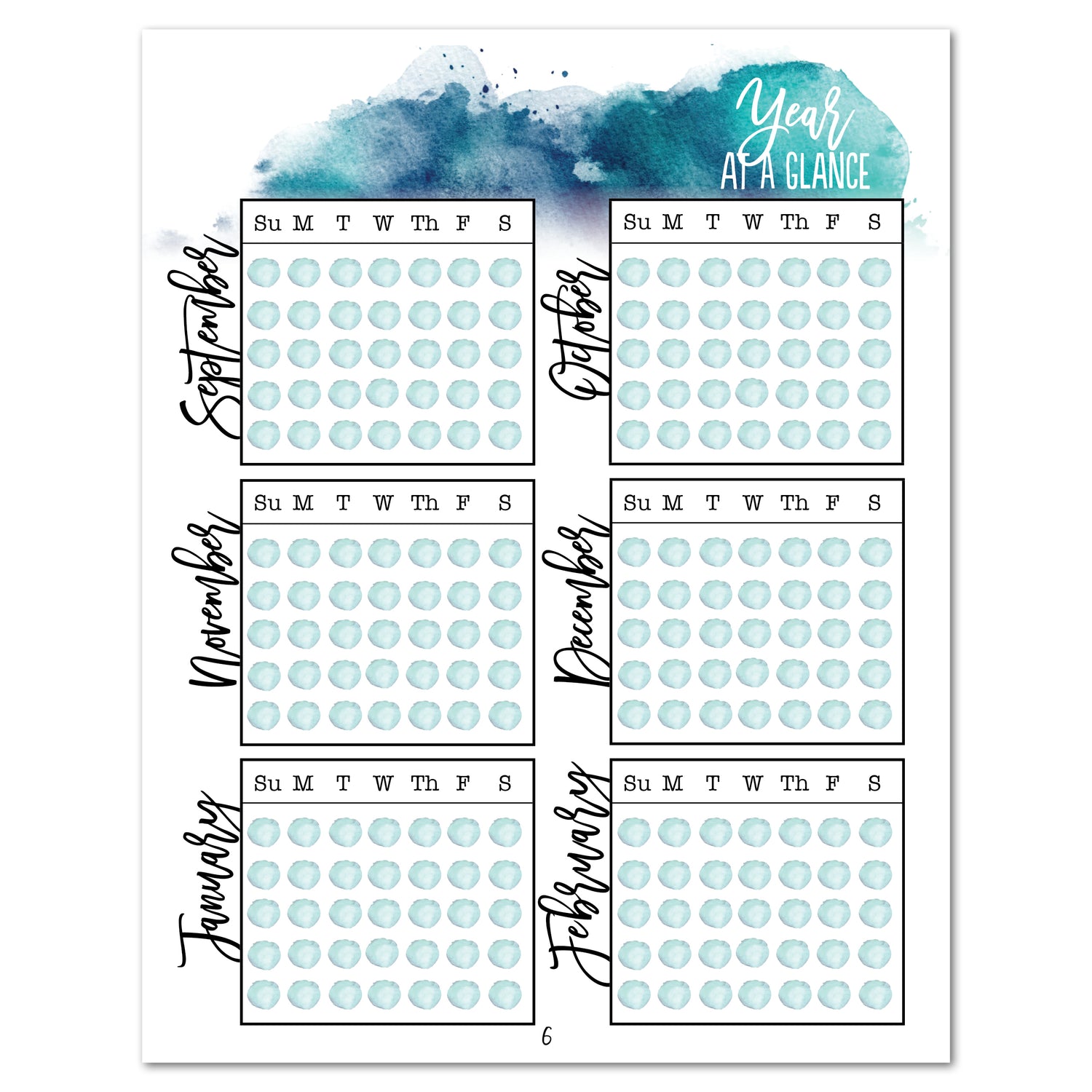 Gather 'Round 12 Month Planner Digital Download Homeschool Planning Year At A Glance Page