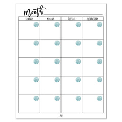 Gather 'Round 12 Month Planner Digital Download Homeschool Planning Blank Month Page