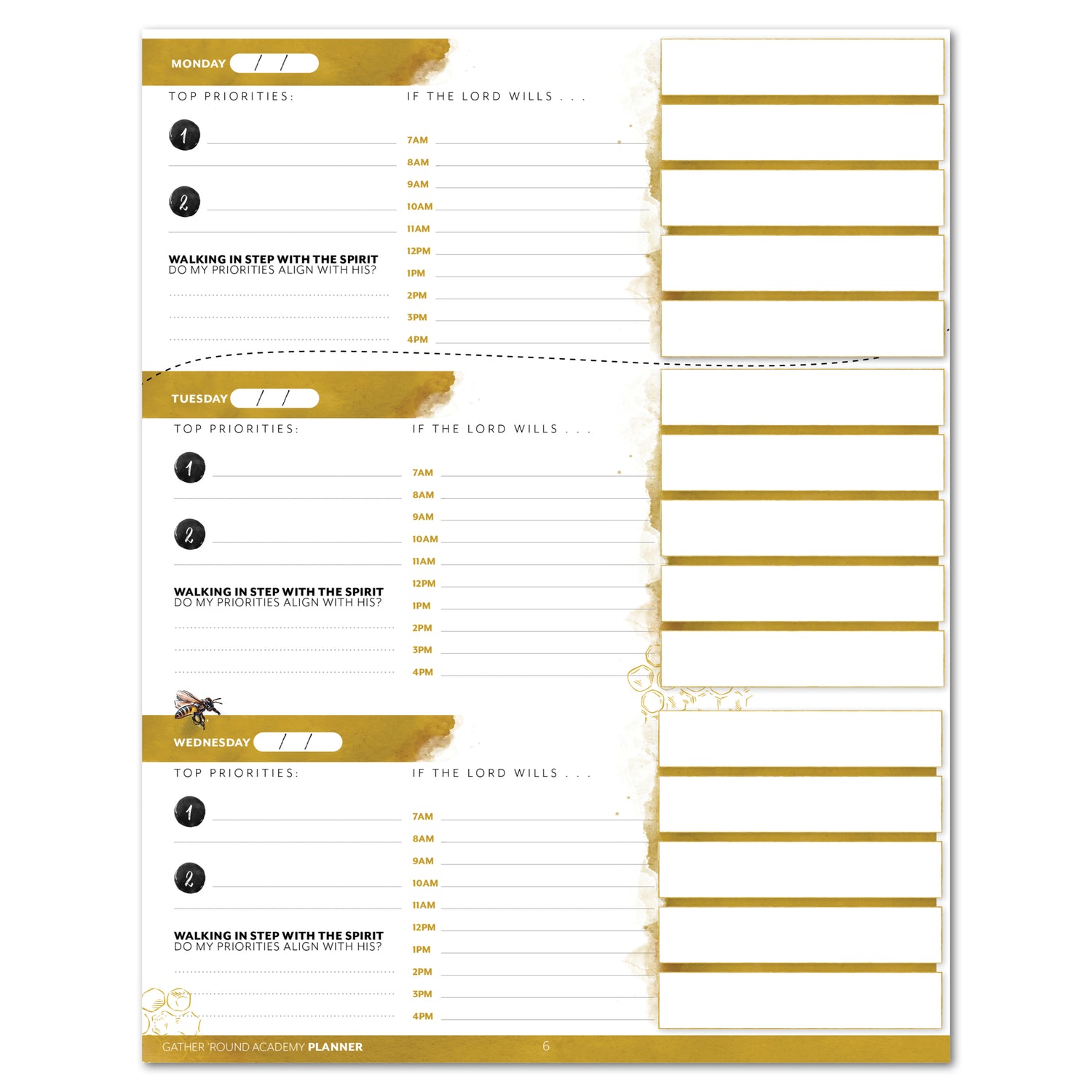 Gather 'Round Academy Student Planner for homeschool  log sheet