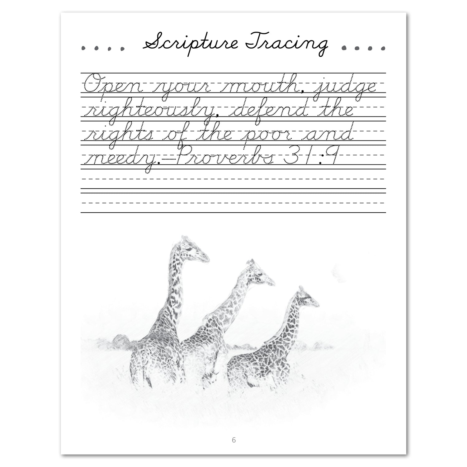 Africa homeschool unit study Printed Cursive Student Book Scripture Tracing
