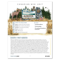 Alberta homeschool unit study digital teacher guide daily lesson plan part one
