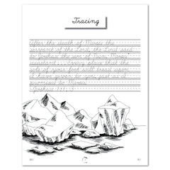 Antarctica homeschool unit study Digital Cursive Tracing Page