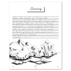 Antarctica homeschool unit study printed Cursive Week 1 Tracing
