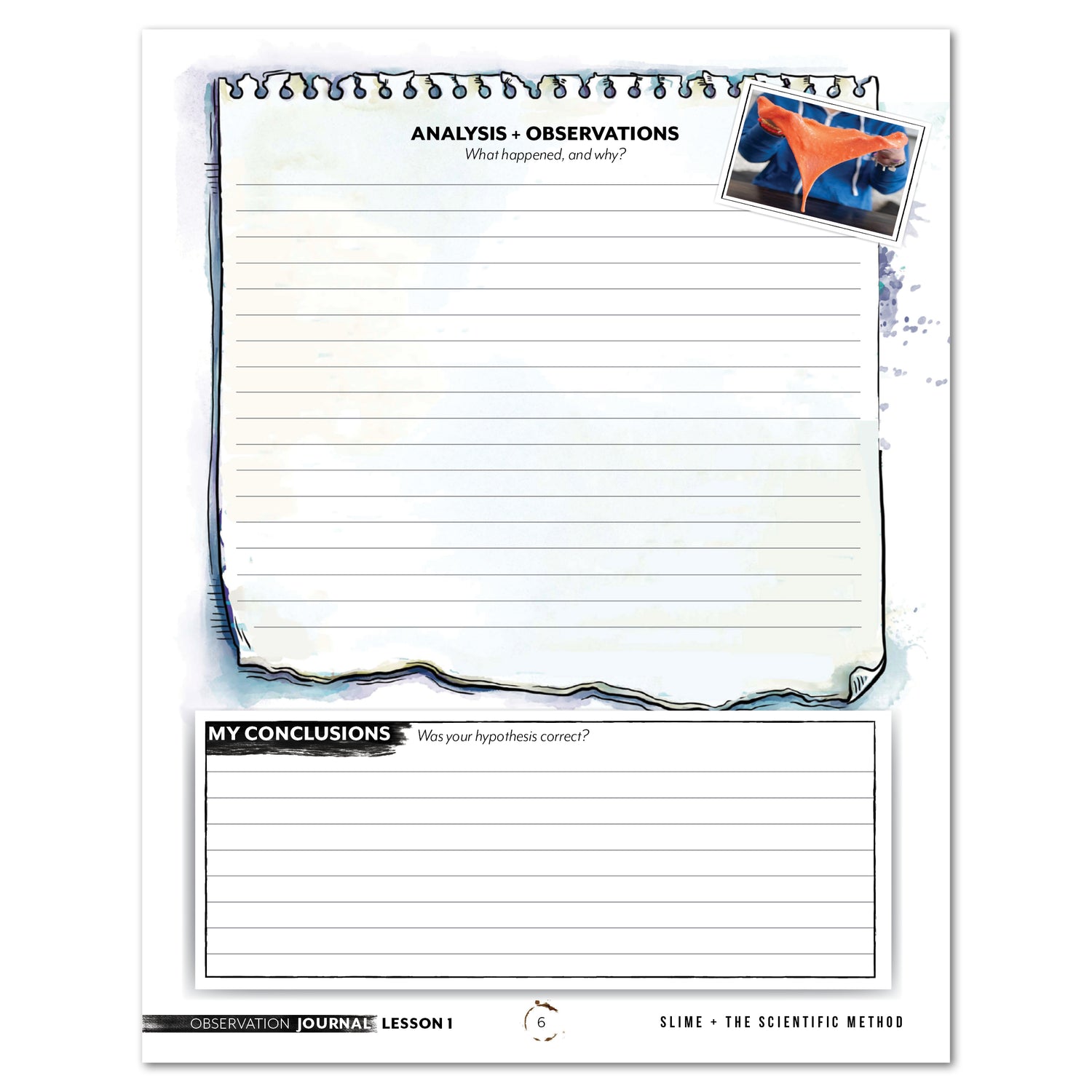 Chemistry Homeschool Unit Study Printed Observation Journal Level 2 Student Book Lesson 1 Slime and the Scientific Method Part 2