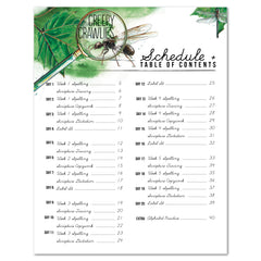 Creepy Crawlies Homeschool Unit Study Printed Cursive Student Book Schedule and Table of Contents