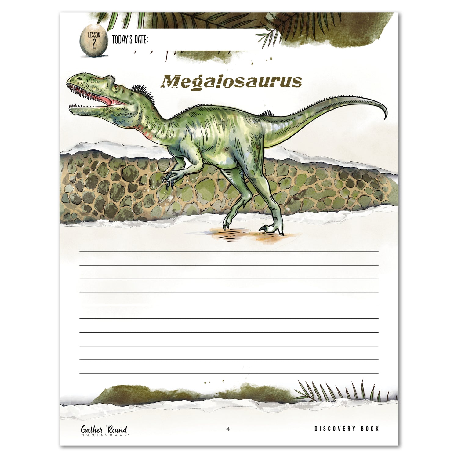 Dinosaurs Homeschool Unit Study Printed Discovery Book Lesson 2 Megalosaurus
