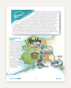 Alaska Fifty States Homeschool Unit Study Digital Teacher's Guide Sample Page (page 8)