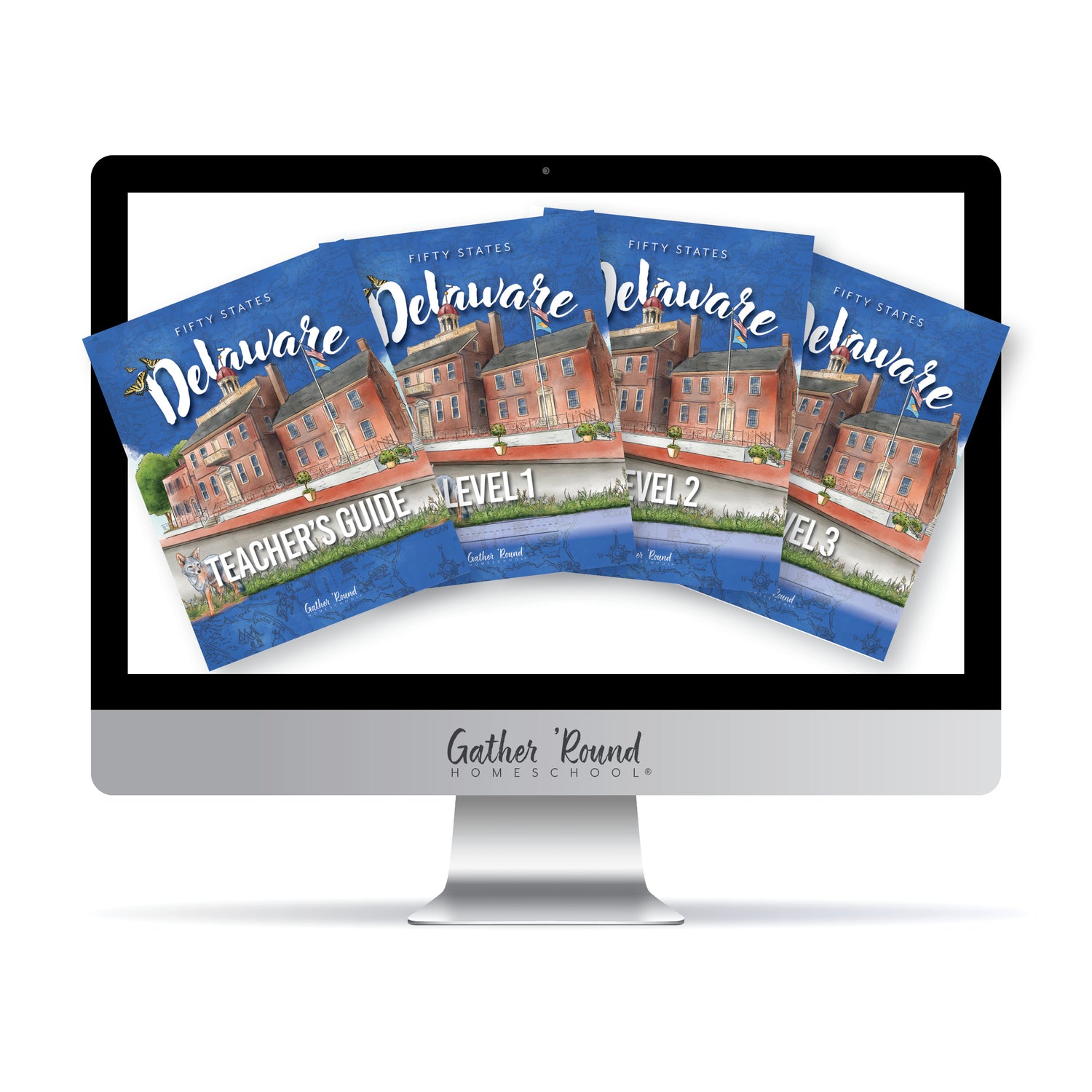 Delaware Fifty States Homeschool Unit Study Digital Complete Bundle Teacher's Guide Level 1 Level 2 Level 3