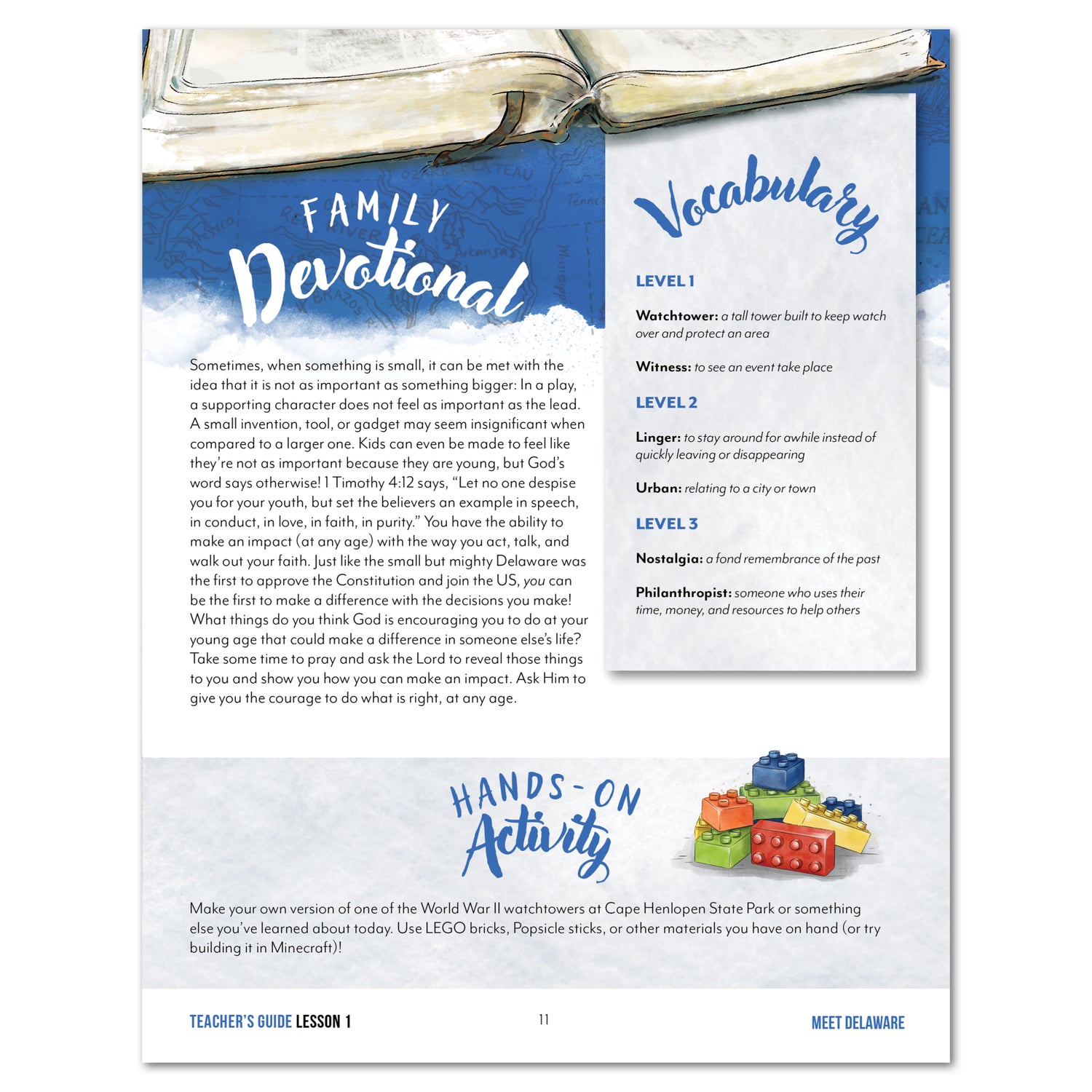 Delaware Fifty States Homeschool Unit Study Digital Teacher's Guide Lesson 1 Part 2