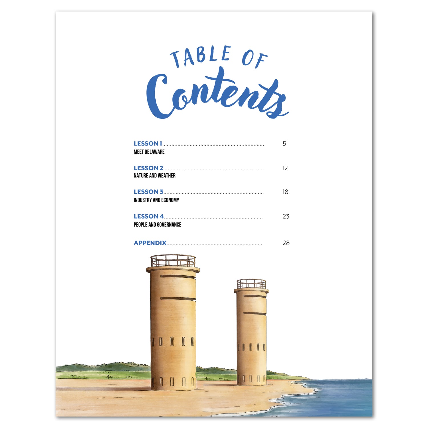 Delaware Fifty States Homeschool Unit Study Digital Teacher's Guide Table of Contents