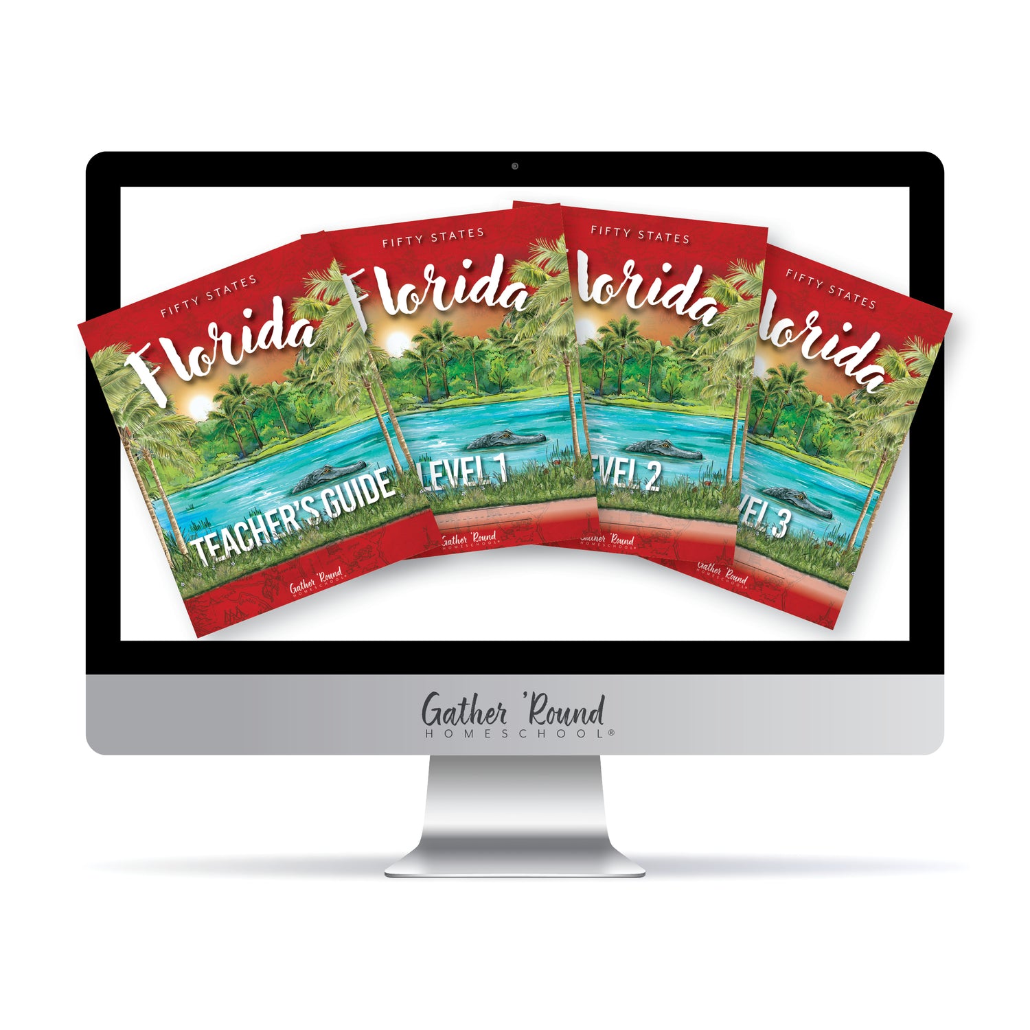 Florida Fifty States Homeschool Unit Study Digital Complete Bundle Teacher's Guide, Level 1, Level 2, Level 3