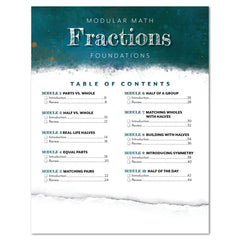 Fractions Foundations Table of Contents