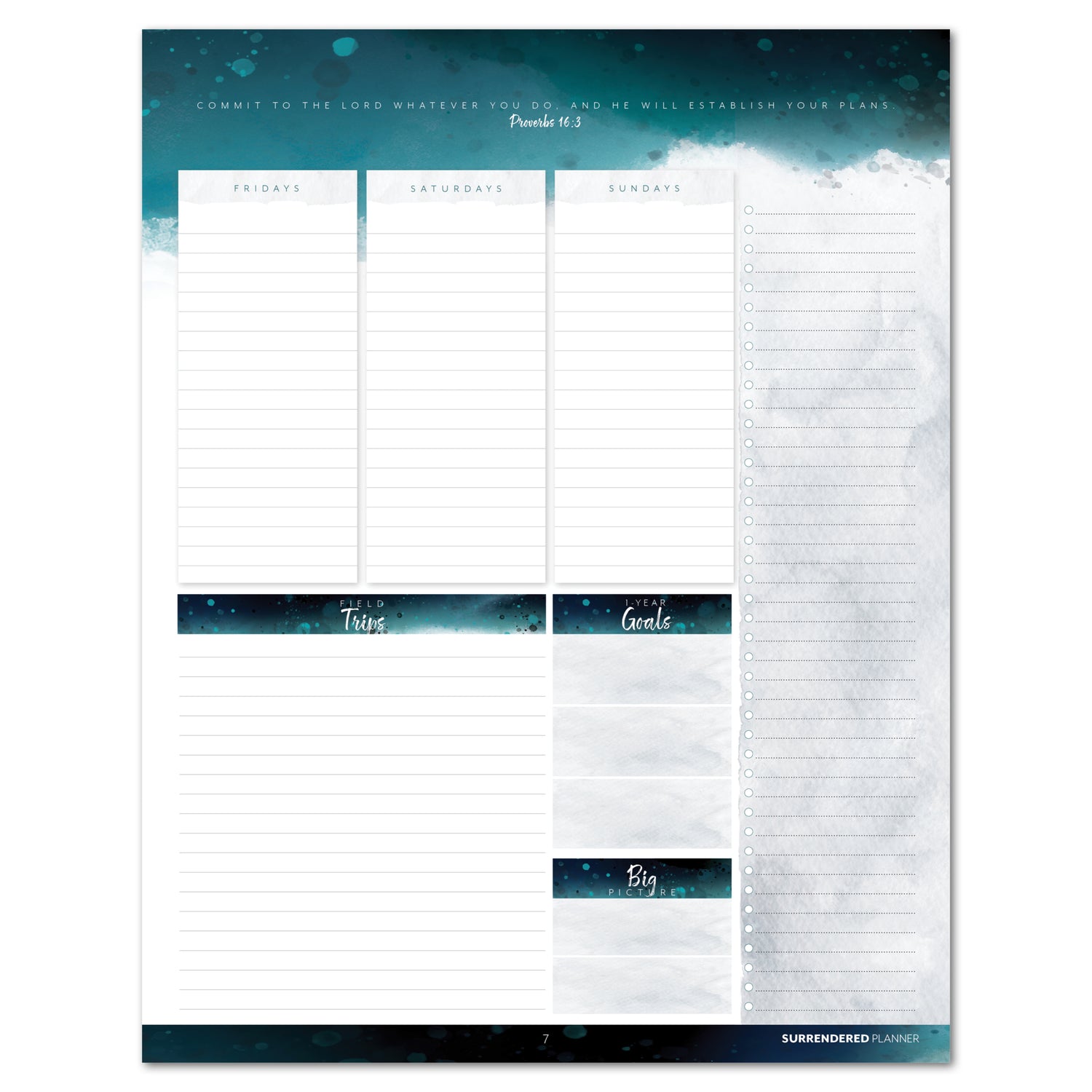 Gather 'Round Academy Surrendered Planner for homeschool planning sheet