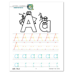 Letters + Numbers 3 In The Jungle Digital Handwriting Book Letter Aa Practice
