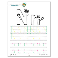 Letters + Numbers 4 In The Air Printed Handwriting Book Letter Nn Practice