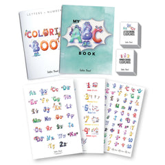 Letters + Numbers Printed Expansion Pack Coloring Book, My ABC Book, Letter Flashcards, Number Flashcards
