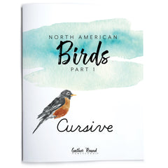North America Birds part 1 homeschool unit study student workbook in cursive