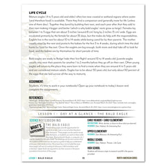 North America Birds part 1 homeschool unit study digital Teacher's Guide lesson one part two
