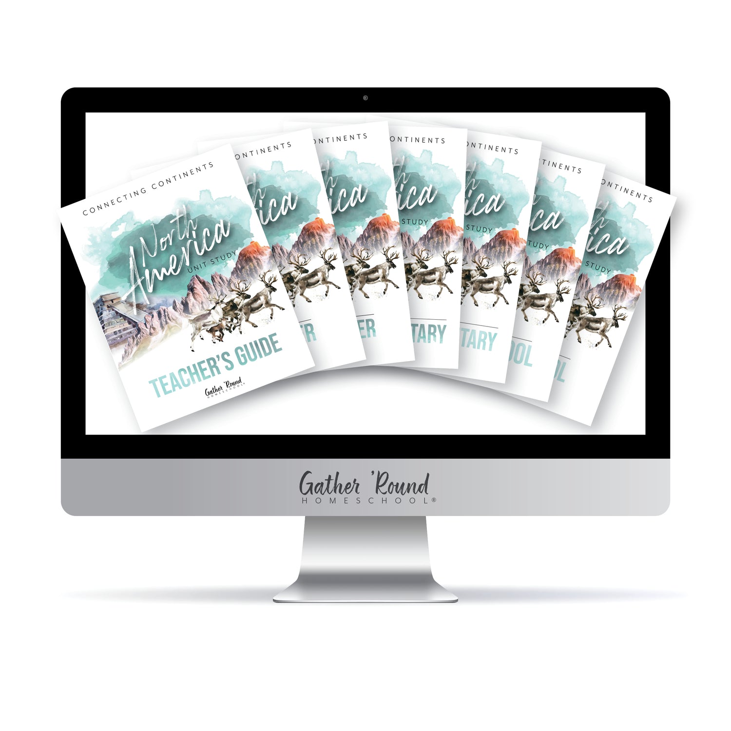 North America homeschool unit study digital student workbook for all student book levels with teacher's guide