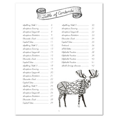 North America homeschool unit study digital student workbook in cursive table of contents