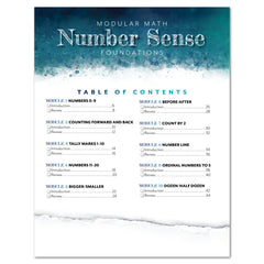Number Sense Modular Math Foundations printed book table of contents