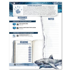 Ocean Life homeschool unit study digital unit planner reading assignments, notes, and resource links 