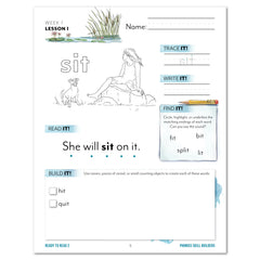 Ready to Read 2 At The Pond Homeschool Unit Study Printed Phonics Skill Builders Week 1 Lesson 1
