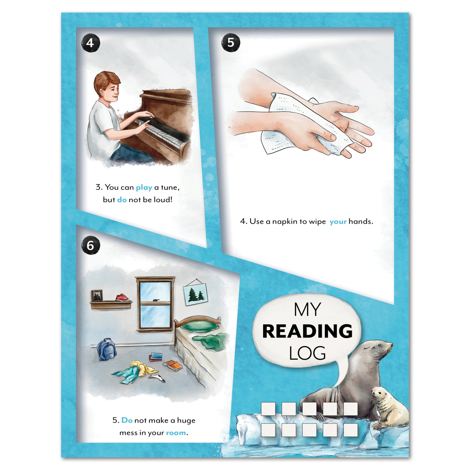 Ready to Read 3 At Ice + Snow Homeschool Unit Study Printed Story Book My Reading Log