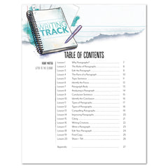 Paragraph Writing Track Homeschool Unit Study Printed Student Book table of Contents