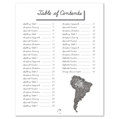 South America homeschool unit study printed student workbook Cursive table of contents