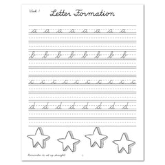 Space homeschool unit study print student workbook, Cursive workbook letter formation worksheet 
