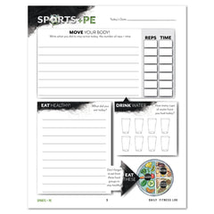 Sports + PE homeschool unit study, digital family fitness log level  two log sheet