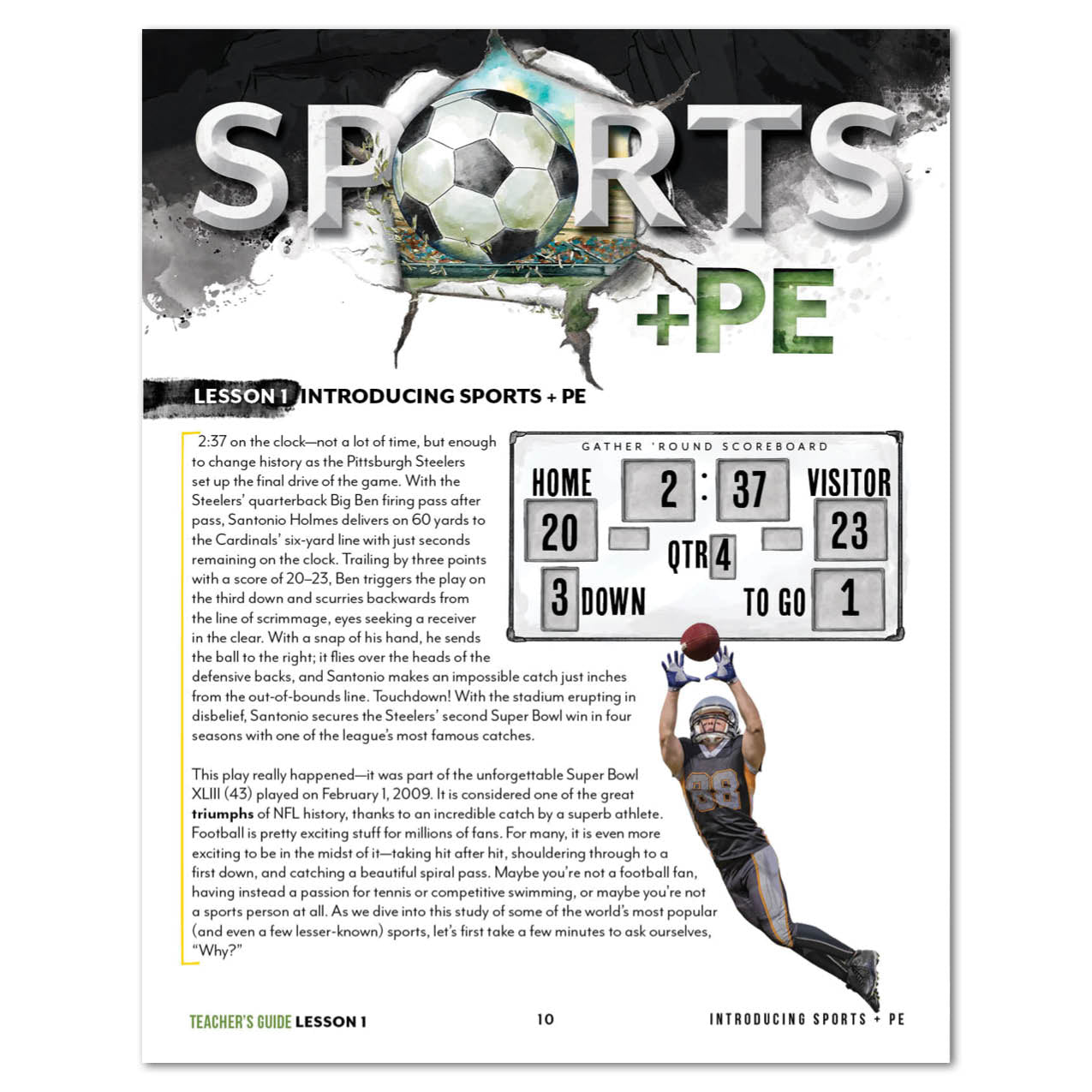 Sports + PE homeschool unit study print  Teacher's Guide  lesson one 