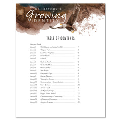 US History 3: Growing Identity: 1816-1899 Adventures Though History Homeschool Printed Coloring Book Table of Contents